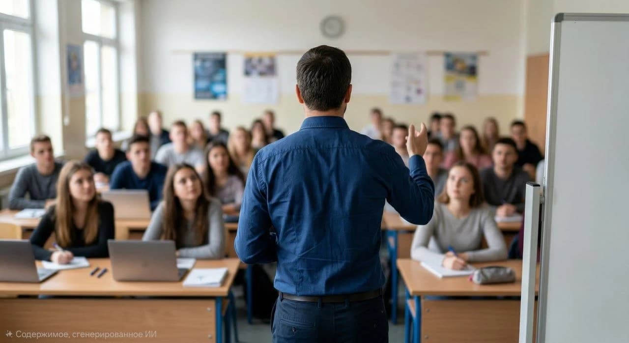 Преподаватель ведёт занятие