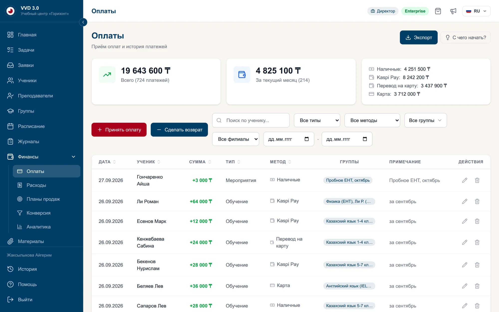 VVD 3.0 - Оплаты